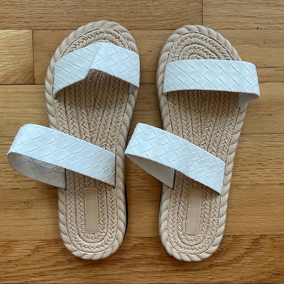 Creamy White Slip On Sandals - Picture 3 of 3